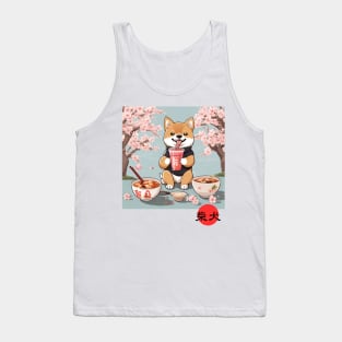 Japanese Shiba Inu Sakura Cherry Blossoms Kanji Tank Top